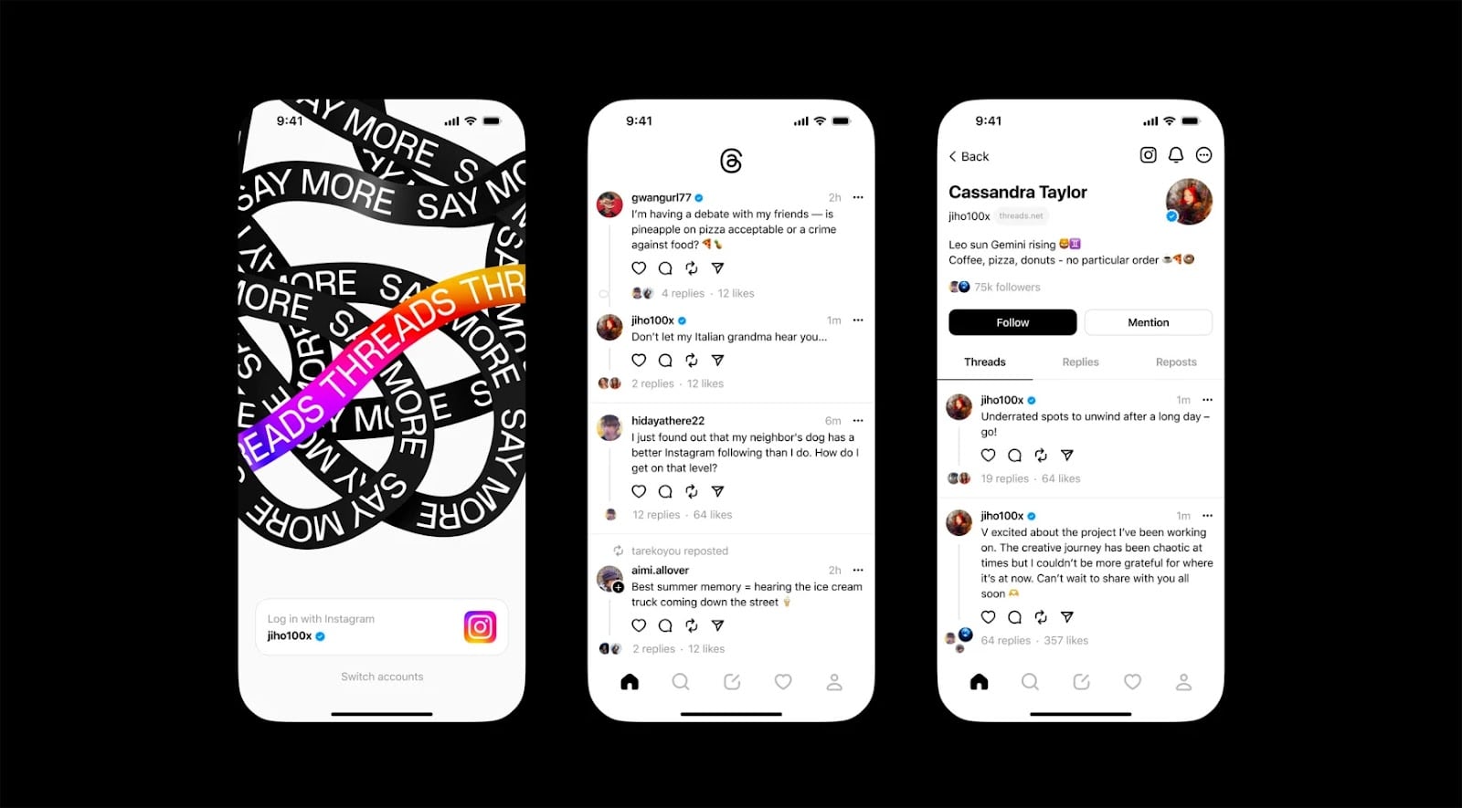 Threads interface preview on mobile devices